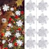 10X Christmas Large Poinsettia Glitter Flower Tree Hanging Party Xmas Decor AA