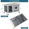 Dog House Outdoor with Balcony; Durable and Thicken Panel; Waterproof Roof; Small Dog House