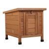 Modern Wooden Rabbit Cat Dog Hutch;  Indoor/Outdoor Retreat House with Openable Roof for Small Pets;  Weatherproof;  Bright Orange