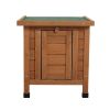 Modern Wooden Rabbit Cat Dog Hutch;  Indoor/Outdoor Retreat House with Openable Roof for Small Pets;  Weatherproof;  Bright Orange