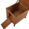Modern Wooden Rabbit Cat Dog Hutch;  Indoor/Outdoor Retreat House with Openable Roof for Small Pets;  Weatherproof;  Bright Orange