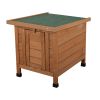 Modern Wooden Rabbit Cat Dog Hutch;  Indoor/Outdoor Retreat House with Openable Roof for Small Pets;  Weatherproof;  Bright Orange