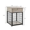 Furniture Style Wood Dog Crate End Table with Storage Console(Grey; 19.69''w x 22.83''d x 26.97''h)