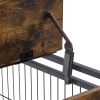 JHX Furniture Dog Cage Crate with Double Doors(Rustic Brown; 38.58''W*25.2''D*27.17''H)
