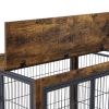 JHX Furniture Dog Cage Crate with Double Doors(Rustic Brown; 38.58''W*25.2''D*27.17''H)