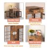 JHX Furniture Style Dog Crate End Table with Drawer; Pet Kennels with Double Doors ; Dog House Indoor Use; (Rustic Brown; 29.92'w x 24.80'd x 30.71'h)