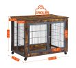 JHX Furniture Dog Cage Crate with Double Doors(Rustic Brown; 38.58''W*25.2''D*27.17''H)