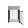 Furniture Style Wood Dog Crate End Table with Storage Console(Grey; 19.69''w x 22.83''d x 26.97''h)