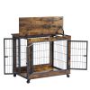 JHX Furniture Dog Cage Crate with Double Doors on Casters(Rustic Brown; 31.50''W*22.05''D*24.8''H)