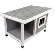 Dog House Outdoor with Balcony; Durable and Thicken Panel; Waterproof Roof; Small Dog House