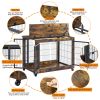 JHX Furniture Dog Cage Crate with Double Doors(Rustic Brown; 38.58''W*25.2''D*27.17''H)