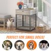 Furniture Style Wood Dog Crate End Table with Storage Console(Grey; 19.69''w x 22.83''d x 26.97''h)