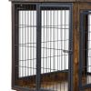 JHX Furniture Dog Cage Crate with Double Doors(Rustic Brown; 38.58''W*25.2''D*27.17''H)