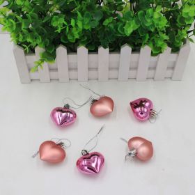 Christmas Decoration Peach Heart Painted Pendant (Color: pink)