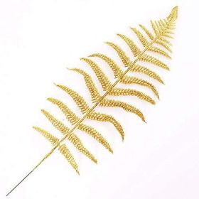 Christmas Tree Decoration Gold LeavesGolden Powder Olive Branch Birdtail (Color: gold)