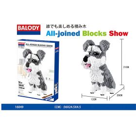 Cartoon Simulation Pet Dog Building Blocks Mini Dachshund Poodle Doberman Model Children's Toy Gift Dog Pet Building Blocks (Color: 16049)