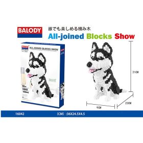 Cartoon Simulation Pet Dog Building Blocks Mini Dachshund Poodle Doberman Model Children's Toy Gift Dog Pet Building Blocks (Color: 16042)