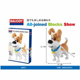 Cartoon Simulation Pet Dog Building Blocks Mini Dachshund Poodle Doberman Model Children's Toy Gift Dog Pet Building Blocks (Color: 16013)