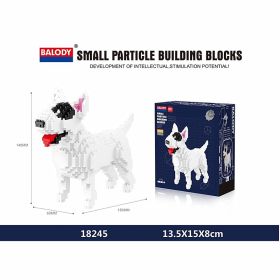 Cartoon Simulation Pet Dog Building Blocks Mini Dachshund Poodle Doberman Model Children's Toy Gift Dog Pet Building Blocks (Color: 18245)