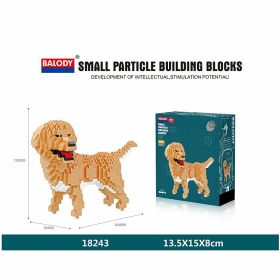 Cartoon Simulation Pet Dog Building Blocks Mini Dachshund Poodle Doberman Model Children's Toy Gift Dog Pet Building Blocks (Color: 18243)