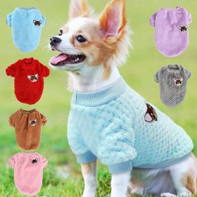 Pet Dog Clothes flannel Dog Winter clothe Puppy (Color: gray)