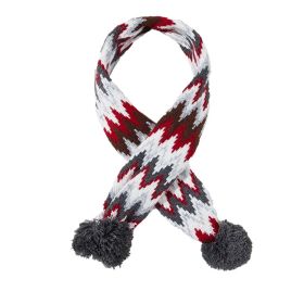 Christmas Knitted Elk Striped Fur Ball Pet Scarf Cat Dog Scarf Teddy Scarf (Color: gray)