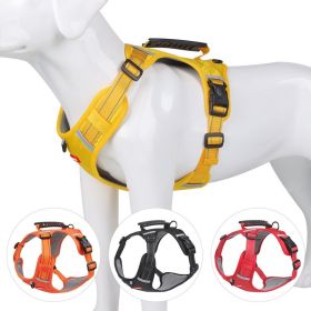 No Pull Pet Harness For Dog & Cat; Adjustable Soft Padded Large Dog Harness With Easy Control Handle (Color: orange)