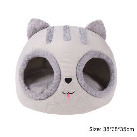 Soft Round Cat Deep Sleep Comfort In Winter Cat Bed Dog Iittle Mat Basket Small Cat Dog House Portable Pets Tent Cozy Cave Nest (Color: 38x38x35cm)