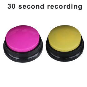2Pcs Recordable Talking Button Pet Child Interactive Toy Voice Recording Sound Buttons Answer Buttons Pet Training Tool Dog Toys (Color: rose red - yellow)