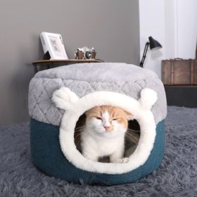 Winter warm cat litter soft and comfortable cat house; removable thatched house; puppy dog house (colour: S)