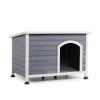 Outdoor Wooden Dog House with Hinges; Raised Feet; Openable Asphalt Roof&Removable Floor