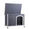 Outdoor Wooden Dog House with Hinges; Raised Feet; Openable Asphalt Roof&Removable Floor