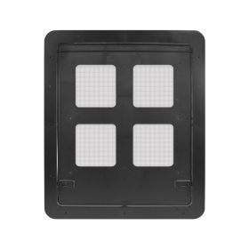 Foldable Plastic Pet Dog Cat Flap Door Pet Screen Dog Fence Home Automatic Flap Door (Color: Black)