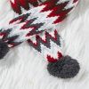 Christmas Knitted Elk Striped Fur Ball Pet Scarf Cat Dog Scarf Teddy Scarf