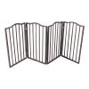 Pet Gate â€“ Dog Gate for Doorways;  Stairs or House â€“ Freestanding;  Folding ;  Dark brown; Arc Wooden