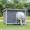 Outdoor Wooden Dog House with Hinges; Raised Feet; Openable Asphalt Roof&Removable Floor