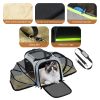Cat Carrier TSA Airline Approved with Ventilation for Small Medium Cats Dogs Puppies with Big Space 5 Mesh Windows 4 Open Doors - Blue