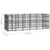 Outdoor Dog Kennel Steel 119 ftÂ²