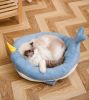 Cartoon Animals Shape Cute  Duck Cat Bed With Summer Mat Round Cat House Kennel Cushion Four Seasons Universal